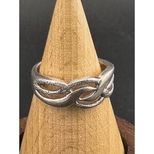 Vintage 925 Sterling Silver Woven Textured Celtic Band Ring Size 7